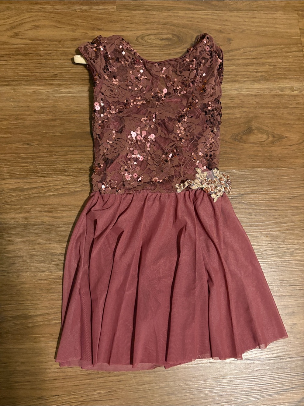 Girls' Mauve Sequin Lace Dance Dress